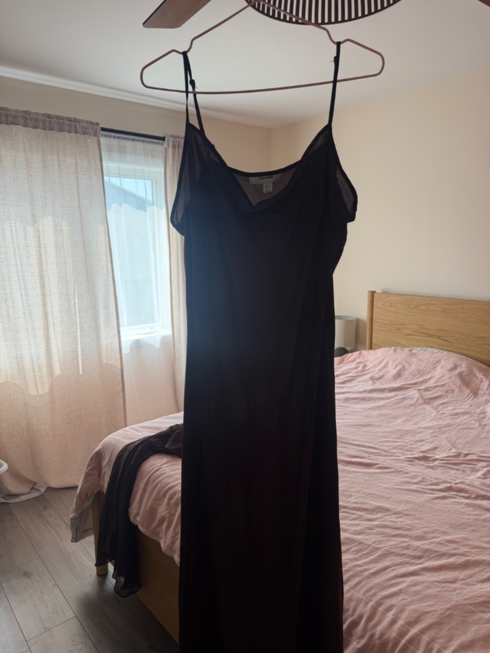 Topshop Chocolate Sheer Midi Dress - Picture 4 of 8